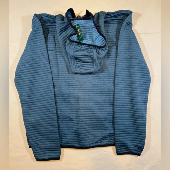 NWT L.L. Bean Men’s Blue Full-Zip Hooded Sweatshirt Jacket